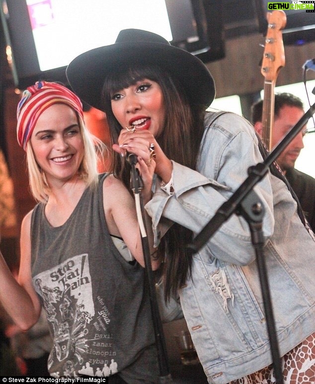Taryn Manning Instagram - #tbt actors who are songwriters loving to sing @jackiecruz #oitnb #netflix lol 😍