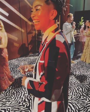 Tati Gabrielle Instagram - A little late, but I can’t let this go by. Thank you so much @hassanpierre and @amandahearst for having me. What an inspiring night. This is a cause that is close to my heart and I highly admire and appreciate the initiative you all have taken so our children can see a green world. Congrats to the honorees and thank you for your service of the planet.

Thank you @thombrowne for this super dapper, sustainable Funmix suit. I felt like I was in the past and the future at the same time. Thank you @debeersofficial and @aeranewyork for the accessories✨ 

Finally, thank you @voguemagazine for the Behind-The-Scenes feature. It’s truly a friggin honor. If you haven’t checked it out yet, link is in my bio. 

@maisondemode 
#SustainableStyleAwards #SaveOurPlanet