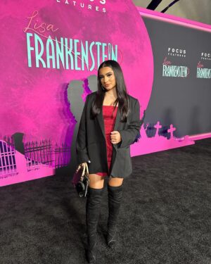 Tati McQuay Instagram - 🧟‍♀️💕

thank you for having me! @lisafrankensteinfilm @focusfeatures @iheartradio 
Wearing: @princesspollyboutique