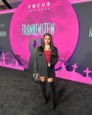 Tati McQuay Instagram - 🧟‍♀️💕

thank you for having me! @lisafrankensteinfilm @focusfeatures @iheartradio 
Wearing: @princesspollyboutique