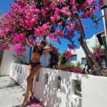 Tatiana-Laurence Delarue Instagram - 🌺L'âme est une fleur délicate exposée au vent de la destinée. Les brises du matin la secouent et les gouttes de rosée lui ploie le cou🌺 @paulmariecrete L'unique lieu de toutes mes destinations où j'ai pu voir des #bougainvillier si extraordinairement magnifique #bougainvillea 👙 by @swimoon_fr (ils changent de couleur à la lumière, au soleil🌞) #crete #grece #travel #holiday #paulmarieapartments