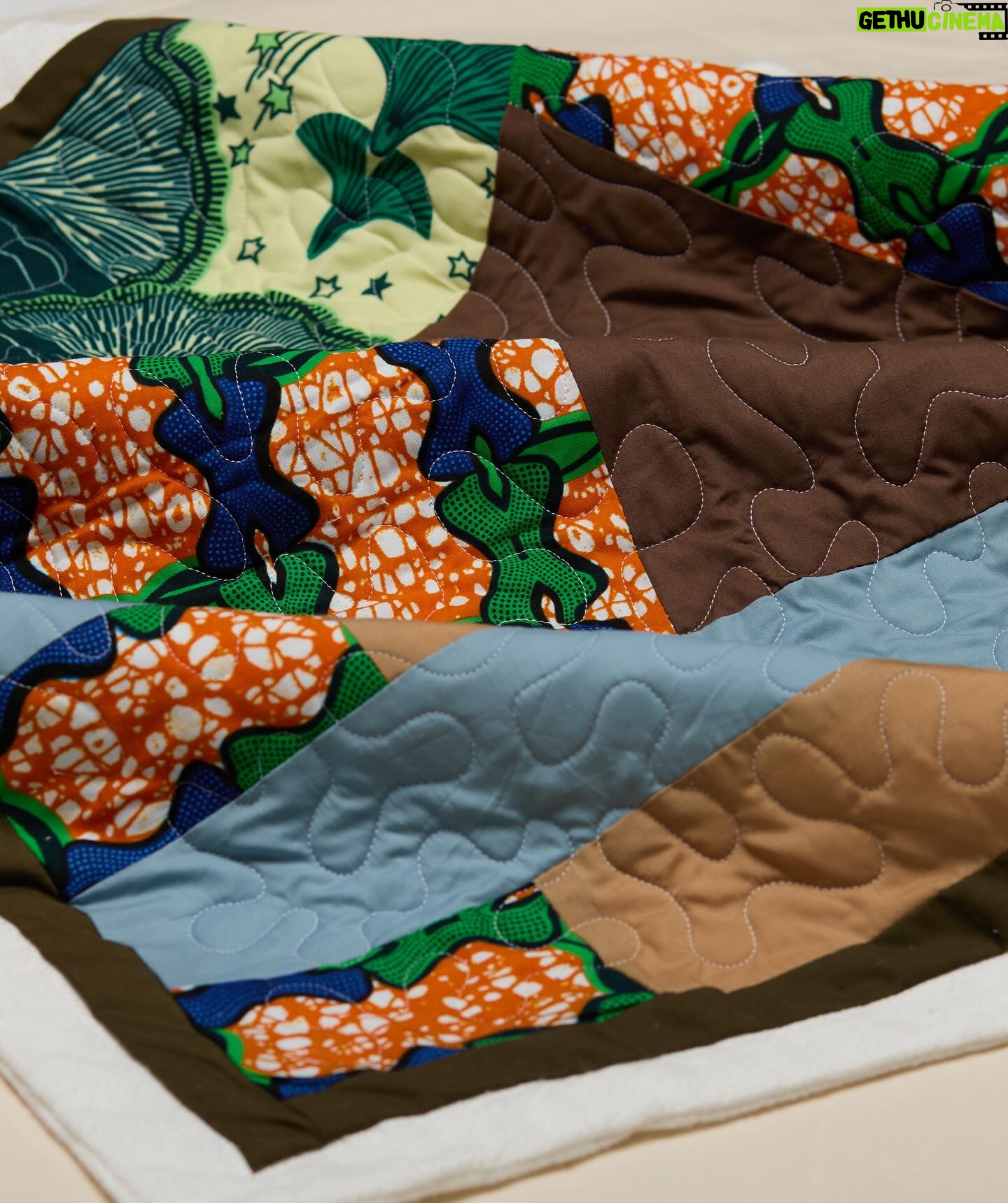 Tatyana Ali Instagram - There are only a few more baby quilts left on baby-yams.com; but fret not, this is just the FIRST of more to come! I named this design Abundance. When I drew it, I had a brightly shining sun in mind. What do you see?