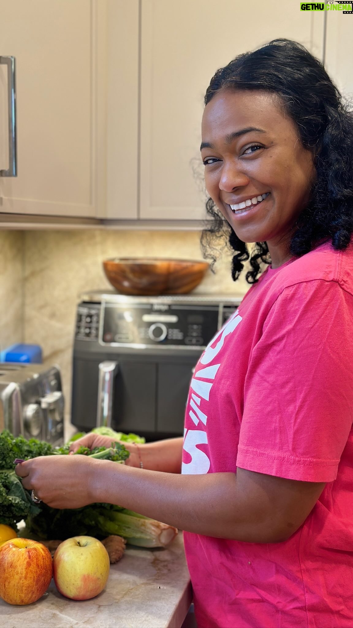 Tatyana Ali - 9.5K Likes - This year we’re focusing on wellness! Try this basic green juice made with romaine lettuce, kale, ginger, lemon and apple; and drop your favorite juice recipes below!