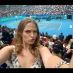 Teagan Croft Instagram - You haven’t seen me riled up til you’ve seen me at the tennis. Crazy fun night at the @australianopen, thanks to @poloralphlauren #PoloRalphLauren #AO23 Makeup by @carladysonmakeup