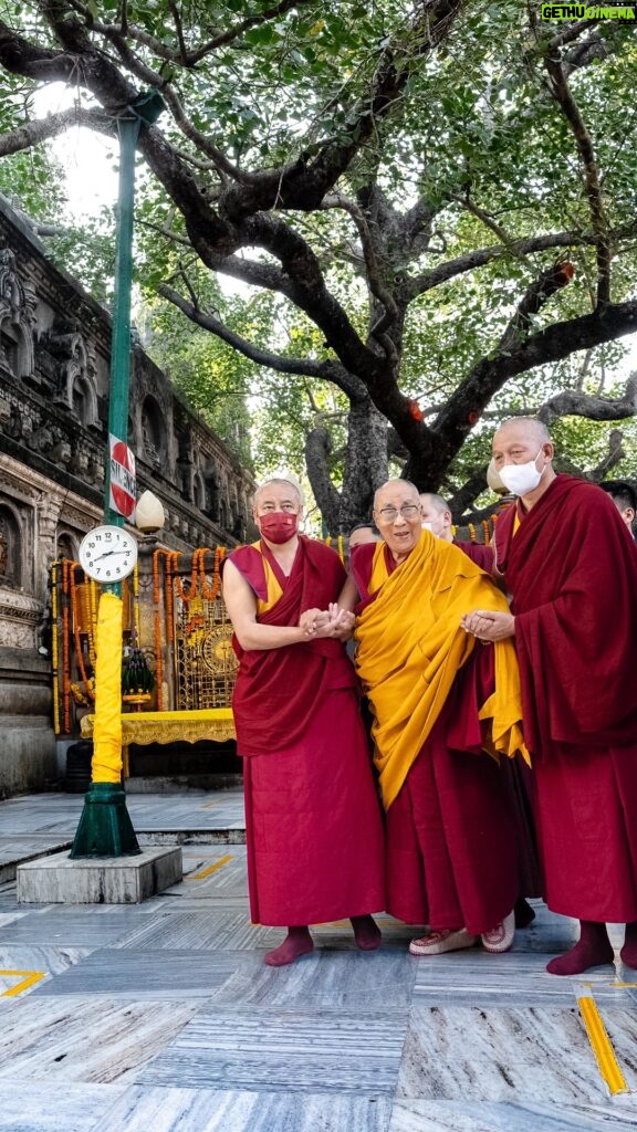 Tenzin Gyatso Instagram - HHDL’s pilgrimage to the Mahabodhi Temple, located at the site where Buddha attained enlightenment, in Bodhgaya, Bihar, India on December 16, 2023. #dalailama
