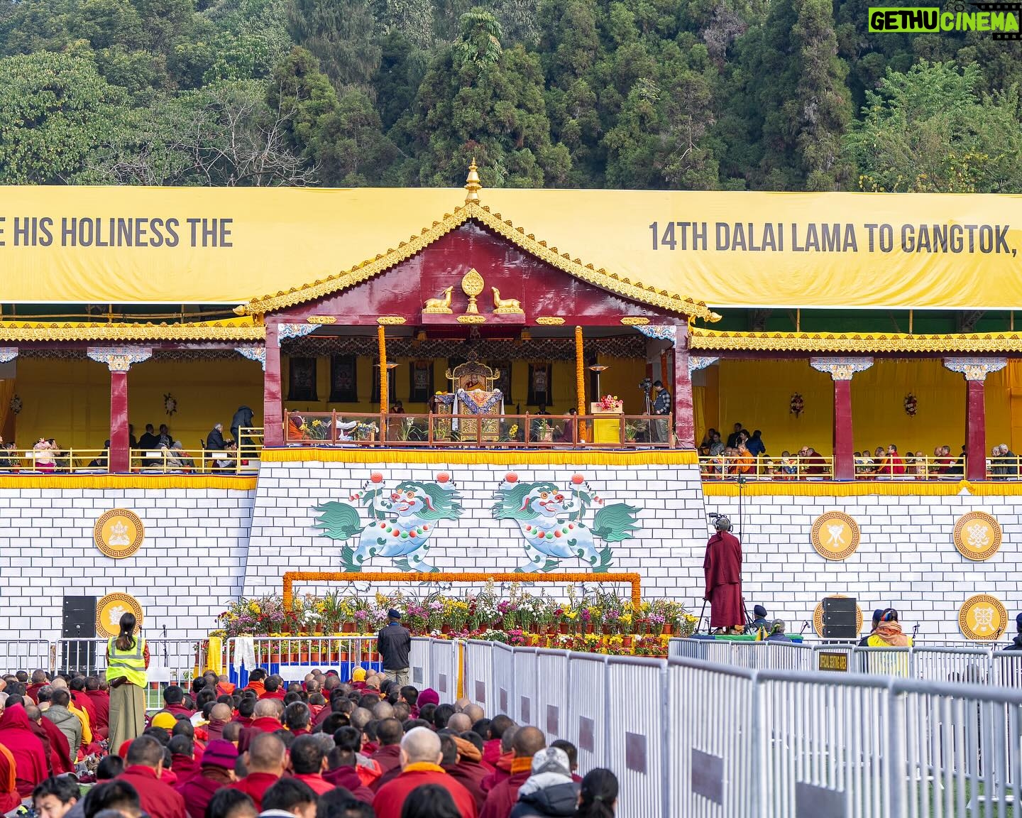 Tenzin Gyatso - 73.4K Likes - Teaching and Cultural performances at Paljor Stadium in Gangtok, Sikkim, India on December 12, 2023. Photos by Tenzin Choejor/OHHDL
