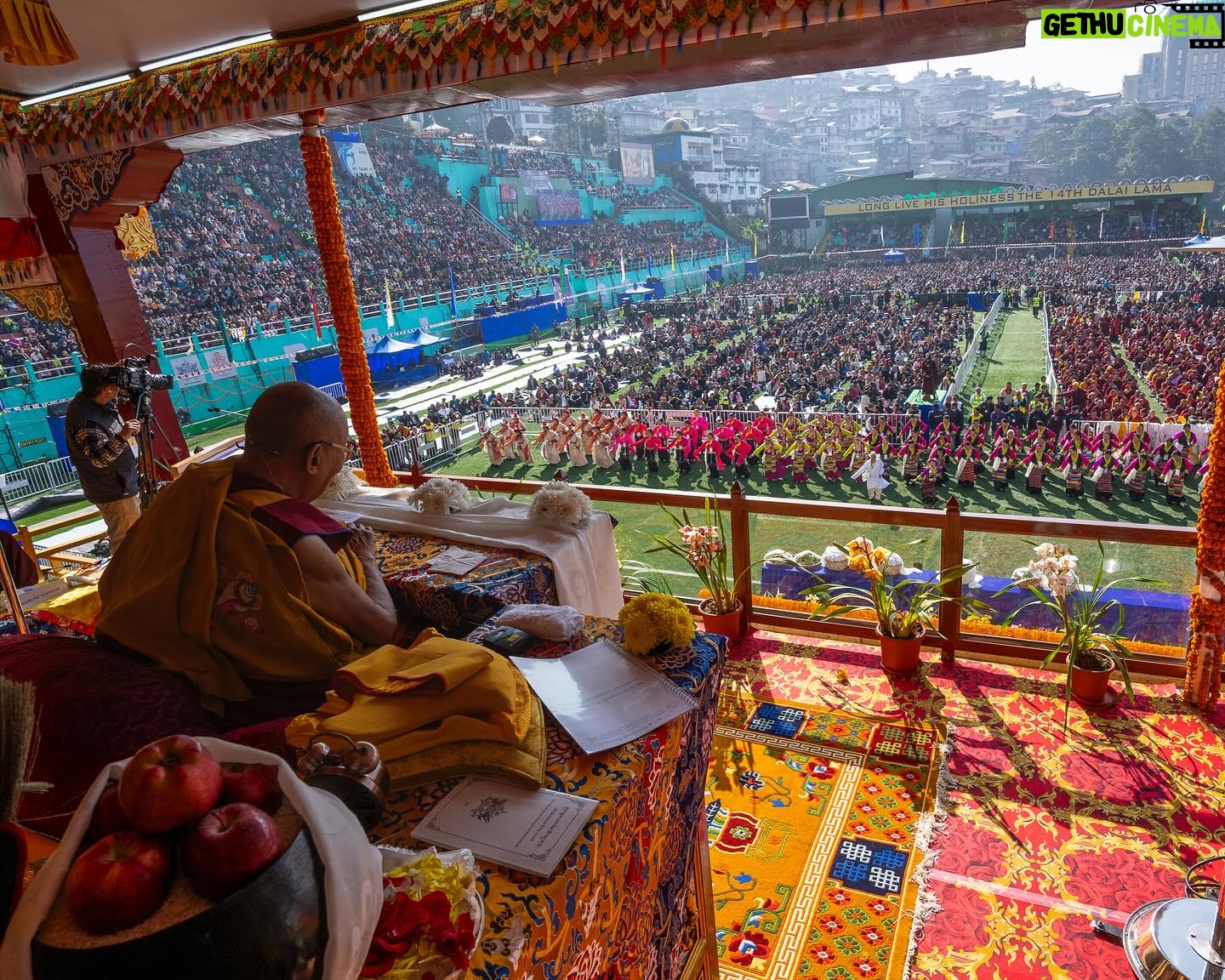 Tenzin Gyatso - 73.4K Likes - Teaching and Cultural performances at Paljor Stadium in Gangtok, Sikkim, India on December 12, 2023. Photos by Tenzin Choejor/OHHDL