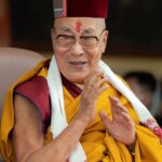 Tenzin Gyatso Instagram - HHDL wearing a traditional hat and shawl from Himachal Pradesh during the Silver Jubilee Celebration of Bharat Tibbat Sahyog Manch at the Main Tibetan Temple courtyard in Dharamsala, HP, India on May 5, 2023. Photo by Tenzin Choejor #dalailama