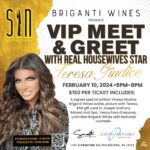 Teresa Giudice Instagram - 𝗕𝗥𝗜𝗚𝗔𝗡𝗧𝗜 𝗪𝗜𝗡𝗘𝗦 𝗽𝗿𝗲𝘀𝗲𝗻𝘁𝘀 𝗩𝗜𝗣 𝗠𝗘𝗘𝗧 & 𝗚𝗥𝗘𝗘𝗧 𝗪𝗜𝗧𝗛 𝗥𝗘𝗔𝗟 𝗛𝗢𝗨𝗦𝗘𝗪𝗜𝗩𝗘𝗦 𝗦𝗧𝗔𝗥 𝗧𝗲𝗿𝗲𝘀𝗮 𝗚𝗶𝘂𝗱𝗶𝗰𝗲! A unique event dedicated to all fans of The Real Housewives! Ticket includes a signed special edition Teresa Giudice Briganti Wines bottle, a picture with Teresa, $50 gift card to Joseph Anthony Retreat and Spa, heavy hors d’oeuvres and unlimited Briganti Wines with featured cocktails! 📍SIN | 1102 Germantown Ave., Philadelphia, PA 🗓️ February 10, 2024 🕔 5pm - 8pm 𝙋𝙪𝙧𝙘𝙝𝙖𝙨𝙚 𝙮𝙤𝙪𝙧 𝙩𝙞𝙘𝙠𝙚𝙩 𝙩𝙤𝙙𝙖𝙮 (𝙇𝙄𝙉𝙆 𝙄𝙉 𝘽𝙄𝙊). 🍷🇮🇹🎥 𝘎𝘦𝘵 𝘳𝘦𝘢𝘥𝘺 𝘵𝘰 𝘩𝘢𝘷𝘦 𝘺𝘰𝘶𝘳 𝘵𝘢𝘴𝘵𝘦 𝘣𝘶𝘥𝘴 𝘴𝘵𝘰𝘭𝘦𝘯! @teresagiudice #brigantiwines #risognavini #abruzzowine #abruzzo #wineregion #wine #italianwine #vino #wineregionoftheyear #ninconanco #nonninafilomena #mecola #druda #ciuccolo #mariú #brigands #tastebudsstolen #RHONJ #realhousewives #RHONY #realhousewivesofnewjersey #teresagiudice #housewiveslive #sinphiladelphia #bleedwine #bleedgreennation