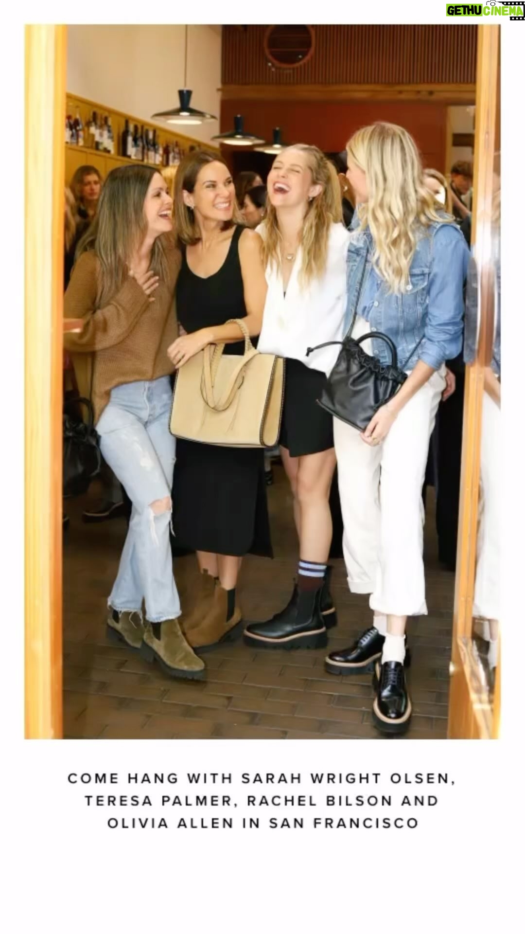 Teresa Palmer Instagram - Could not be MORE EXCITED to be coming together with the Dream Team BESTIES @rachelbilson @obliviaallen of @broad_ideas_pod and @swrightolsen and I from @themotherdazepodcast to bring you TWO Live in person events!! WE ARE COMING TO SAN FRAN! @fredasalvador PRESENTS THE MOTHER DAZE BROAD IDEAS IRL COMMUNITY CONNECTION EVENT Join us April 25th 6-8pm and April 26th 11-2pm @fredasalvador will be hosting us for two ticketed events. It will be all about community, connection, manifesting and the best of times!! More details are below, brings your pals and come see us in person!! we can’t wait to see you! HERE’S WHAT’S ON: THURSDAY, APRIL 25 6-8 PM VIP MEET GREET AT FRĒDA FILLMORE Join us for an intimate evening with Sarah, Teresa, Rachel and Olivia. There will be light bites, drinks, a panel discussion, and plenty of time for pictures and shopping. Only 30 tickets are available, so we recommend booking now. (Ticket includes seriously AWESOME gift bag curated by FRĒDA the girls- no joke these are the BEST BEST BEST gift bags ever.) FRIDAY, APRIL 26 11-2 PM AT THE 1HOTEL VIP GENERAL ADMISSION There will be a live panel discussion, stories, manifestation, meditation and Q&A followed by sips from Sophie James, bites from 1Hotel and a FRĒDA pop-up shop to view our latest collection. You’ll have the chance to mingle with all the hosts and get pics! There are 20 VIP tickets (this includes a special gift bag curated by FRĒDA and the girls) and 60 General Admission tickets. Link in bio and stories!! Thank you to @fredasalvador for hosting and to our amazing sponsors and to all the incredible brands who are gifting some of our favorite items for the event! ✨✨✨