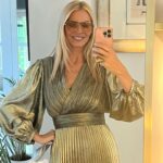 Tess Daly Instagram – Got a lot of questions thank you about this LGD (little gold dress 😉) I wore to Buckingham Palace last week, it’s ofc from my faves at @officialbiba ✨