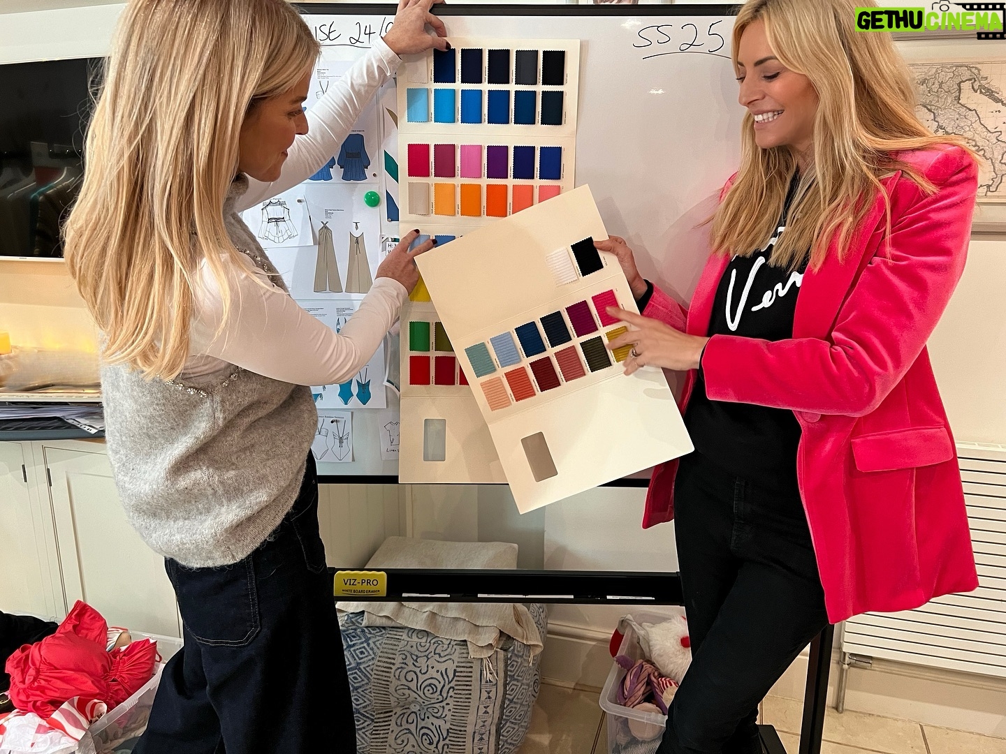 Tess Daly Instagram - Back with the my girl @gayle_x_ and currently looking at designs and colour ways for @naia_beach 2025! ππAny favourite colours your swimwear wardrobe is missing? πβ¬οΈ
