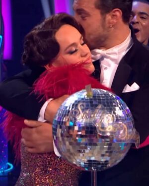 Tess Daly Instagram - And it’s over for another year! ✨ 
Congratulations to this years @bbcstrictly winners @ellielouiseleach & @vitocoppola our wonderful finalists @bobbybrazier & @diannebuswell and @laytonwilliams & @nikita_kuzmin and ALL of our brilliant couples for making this a wonderful series👏 the standard of dancing was just incredible; so many records were broken; so many amazing stories told and  great friendships made. A big thanks to all of our crew who work so hard to make the show something to look forward to every year! And thanks so much to you at home for watching❤️

Love the second pic of our 3 couples having a group hug before we announced the winner, making lifelong memories 🥰
