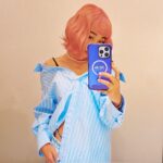 Thelma Aoyama Instagram - 久しぶりに撮ったミラーセルフィー😂💙🦖🐢🦋 Hair color: @katsu_goto #時差投稿