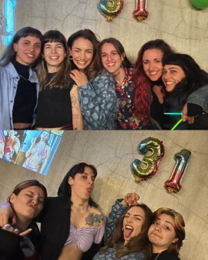 Thelma Fardin Instagram - Cumplí 31, y otra vez no me imaginé nada de lo que iba a estar pasando en mi vida en este momento, y si lo hice la realidad es tremendamente superadora. @nico__riera no se entiende el nivel de amor y agasajo que armaste!! 😍 
Me trajo chilaquiles de desayuno por mis épocas mexicanas, me llevó a jugar a la pilota de karting, hicimos mi plan favorito tirando con arco al aire libre y lo más hermoso: terminamos con toda la gente que amo en nuestro hogar. (Escribo esto con un desayuno gigante en un lugar hermoso y con él al lado, alucinada con la vida y sus sorpresas). 
Gracias amigues por todo su amor, sin ustedes nada sería lo que es! 💜
Presiento que esta década se va a titular DISFRUTE 🎈