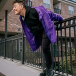 Thomas Sanders Instagram - We actually got the pelt of Grimace in order to make this jacket for a Virgil-inspired look. 💜 Just celebrated 7 years since the introduction of Virgil. Happy “Birthday”, dude 🎂💜 (📸: @jameslightner; 👕: @dpstyledme)