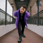 Thomas Sanders Instagram - We actually got the pelt of Grimace in order to make this jacket for a Virgil-inspired look. 💜 Just celebrated 7 years since the introduction of Virgil. Happy “Birthday”, dude 🎂💜 (📸: @jameslightner; 👕: @dpstyledme)