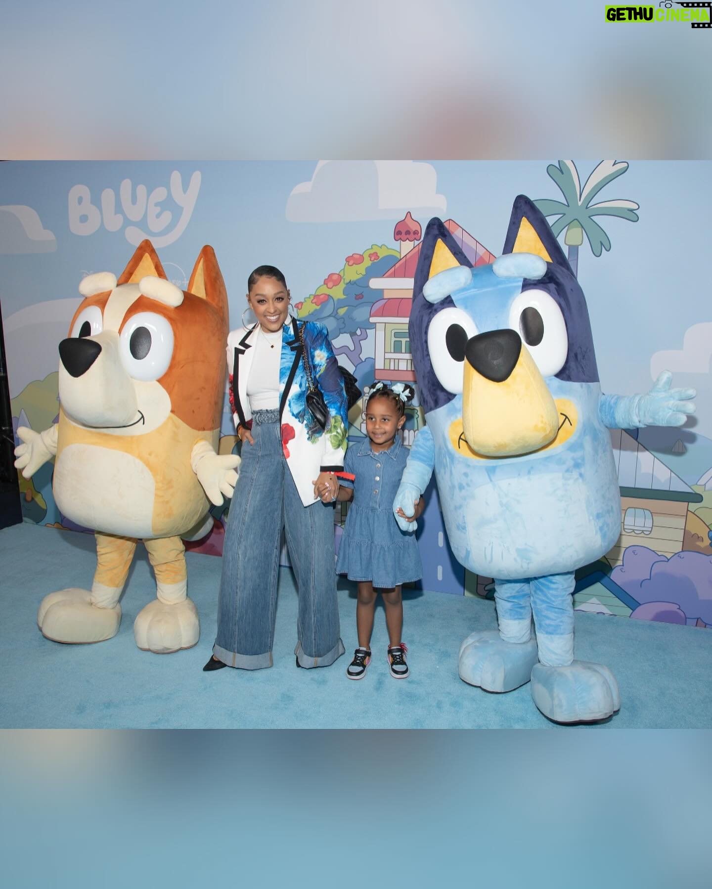 Tia Mowry Instagram - Cairo and I had a blast over the weekend at The Bluey Movie premiere 💙 Parents, I know you agree with me when I say Bluey is just as entertaining for us as it is for them 😂