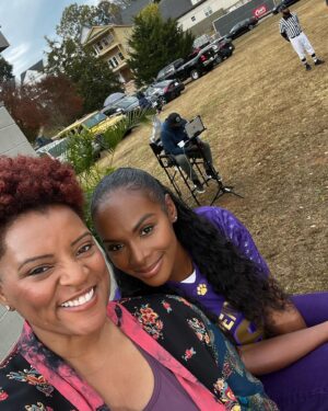 Tika Sumpter Instagram - Pic 1: Cherisse   2J’s standoff on set
Pic 2: #TheUnderdoggs
Pic 3: My girl @schellepurcell on set
Pic 4: My guy, thee hilarious @therealmikeepps. 
Pic 6: First time meeting @Snoop and acting with him on my first job “One Life to Live” .
#Theunderdoggs out TUHDAY , directed by #CharlesStone on @amazonprime