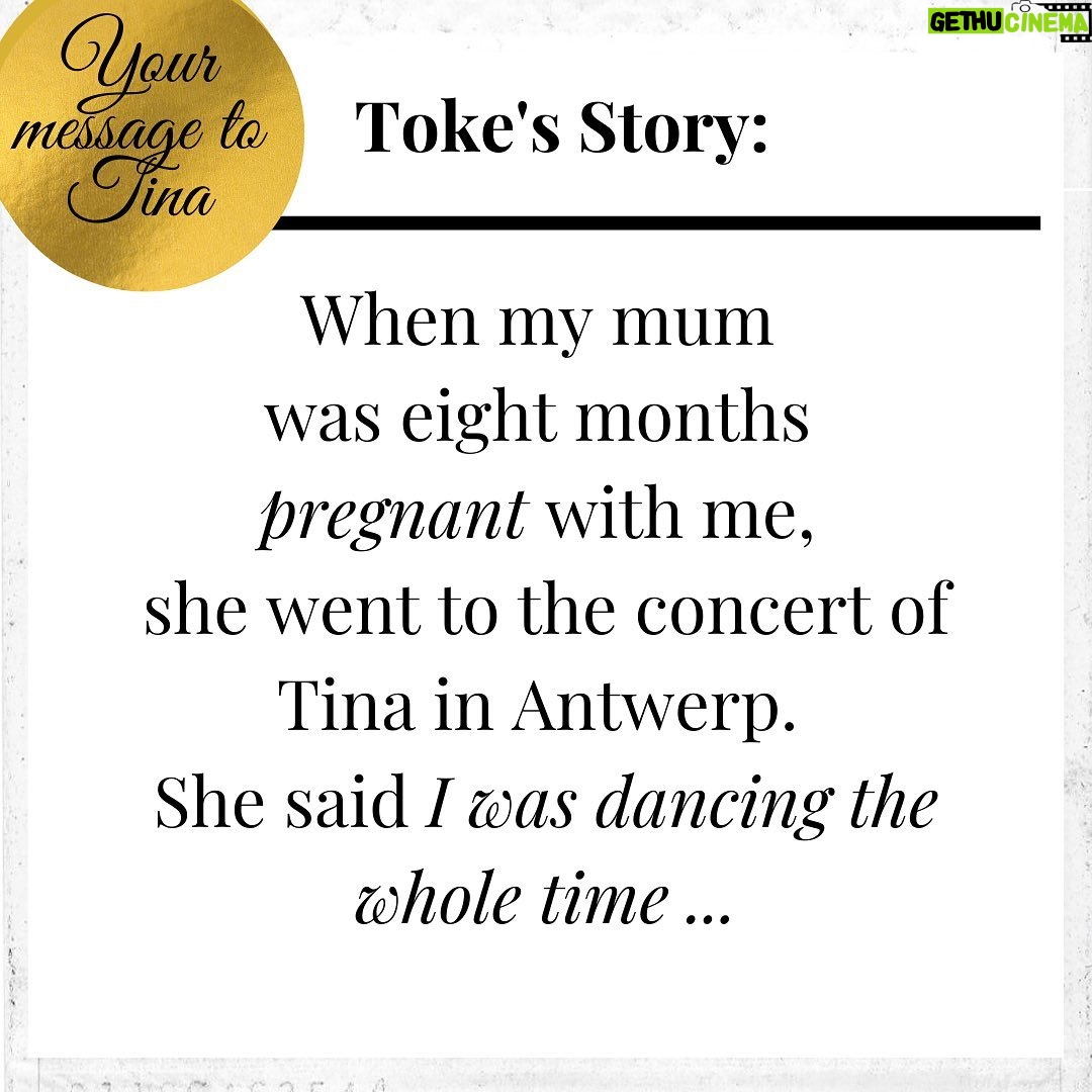 Tina Turner Instagram - What an incredible story from Toke from Belgium: “When my mum was eight months pregnant with me, she went to the concert of Tina in Antwerp. She said I was dancing the whole time. Finally, when I was 22 my mum and I went together to the concert in Antwerp – I was almost eight months pregnant of my own daughter. It was a special moment for me and my mum to share it again!” Dear fans, if you haven’t yet sent in your story, you still have time. It’s easy: Go to www.tina-turner.rocks, upload your story and a photo and enter the competition for one Limited Edition of “That’s My Life”. I look forward to reading your message!