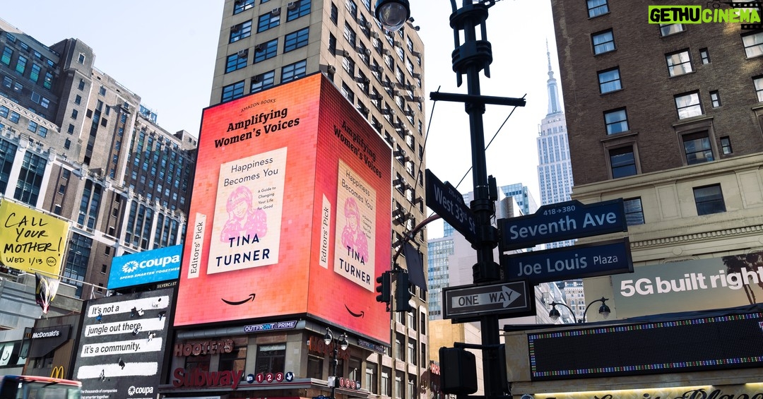 Tina Turner Instagram - “Happiness” in the heart of New York City! My new book “Happiness Becomes You“ was chosen as an Editors‘ Pick by @amazonbooks for #WomensHistoryMonth2021 I’m thrilled to be included in this celebration of women’s voices.