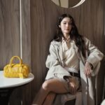 Tipnaree Weerawatnodom Instagram - @MiuMiu 💛✨ #MiuMiu #MiuArcadie
