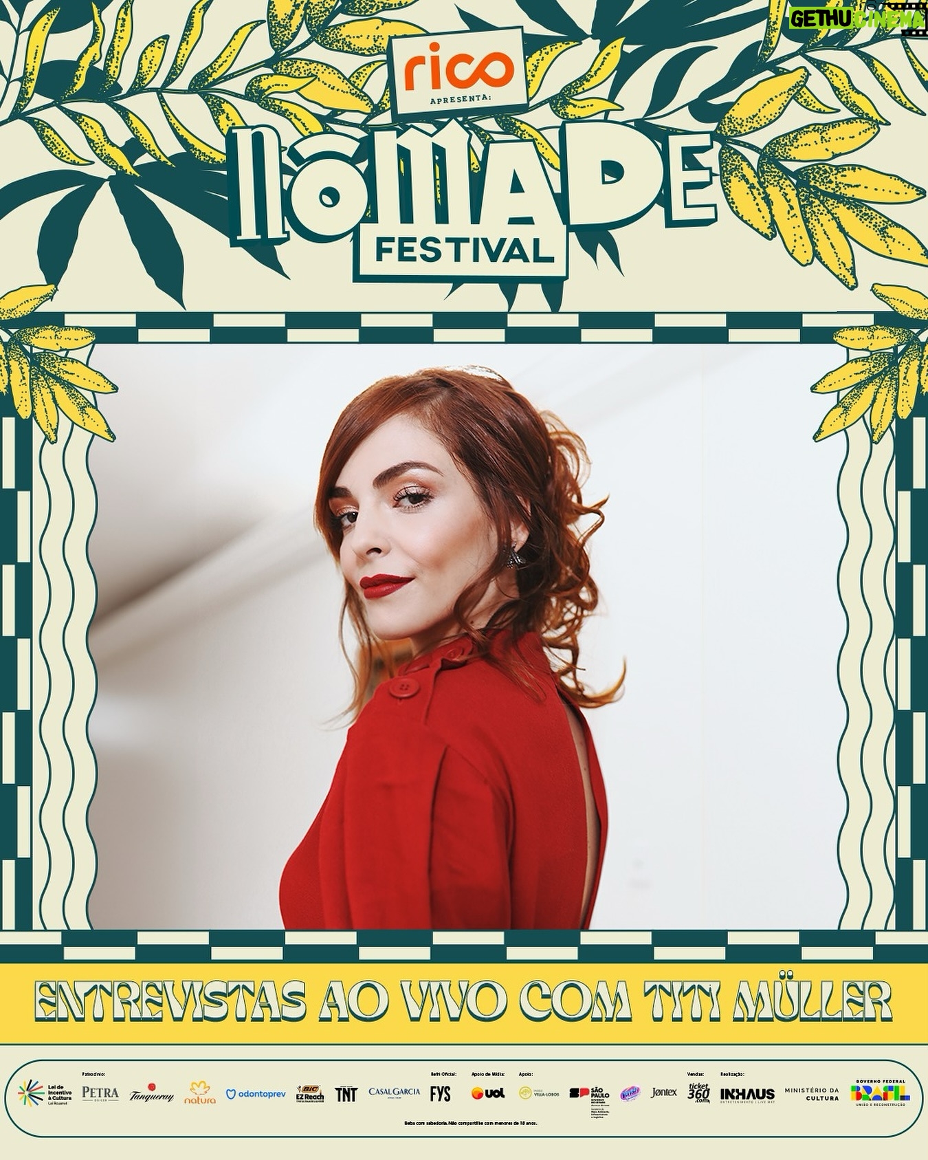 Titi Müller Instagram - @titimuller_ é presença confirmada no Nômade Festival 💚✨ As entrevistas pré-show com artistas e convidados, exibidas nos telões do palco principal, vão ser apresentadas e mediadas por Titi Müller. Não tem ninguém melhor pra isso, né? 😌 E as novidades não param por aí. Os shows e entrevistas também serão exibidos ao vivo no YouTube! ▶️ 🔗 Acesse o canal do Nômade Festival no YouTube. 🎟️ Últimos ingressos disponíveis via @ticket360. Ministério da Cultura apresenta o Nômade Festival 2024. Lei de Incentivo à Cultura, Ministério da Cultura e Governo Federal União e Reconstrução.