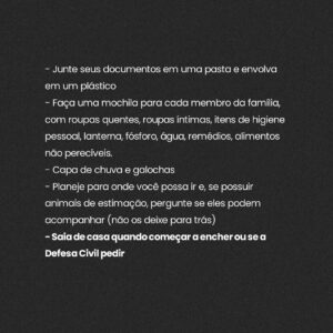 Titi Müller Instagram - Ontem a casa da minha família em Porto Alegre, lugar onde tá inscrito meu cpf, precisou ser evacuada. 
Quem puder, vá para o litoral ou saia do estado através das vias que ainda estão livres.

Obrigada todos os amigos que estão mandando notícias do front e quem está trabalhando incansavelmente para resgatar os sobreviventes. O caminho vai ser longo, mas vamos reconstruir nosso estado.