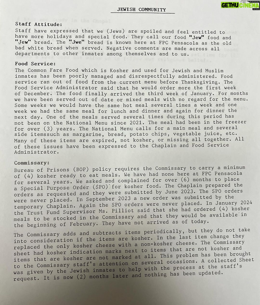 Todd Chrisley Instagram - STOP - READ! Religious freedoms being denied at FPC PENSACOLA and rampant abuse! I received this earlier this morning along with info about an inmate who was assaulted by a staff member that took a steel rod and hit the inmate in his testicles and was sent to the hospital where he was diagnosed with sepsis from the trauma!! I am now helping this family locate counsel to protect their family member!!
