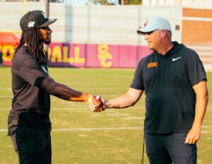 Todd Gurley Instagram - Appreciate the love @usc.fb 
Congrats to my guy D Jack on the new job from
 GA to LA‼️✌🏾❤️💛 #FightOn