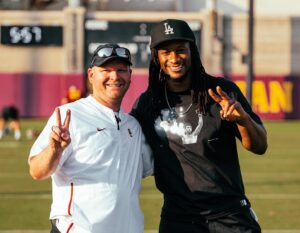 Todd Gurley Instagram - Appreciate the love @usc.fb 
Congrats to my guy D Jack on the new job from
 GA to LA‼️✌🏾❤️💛 #FightOn