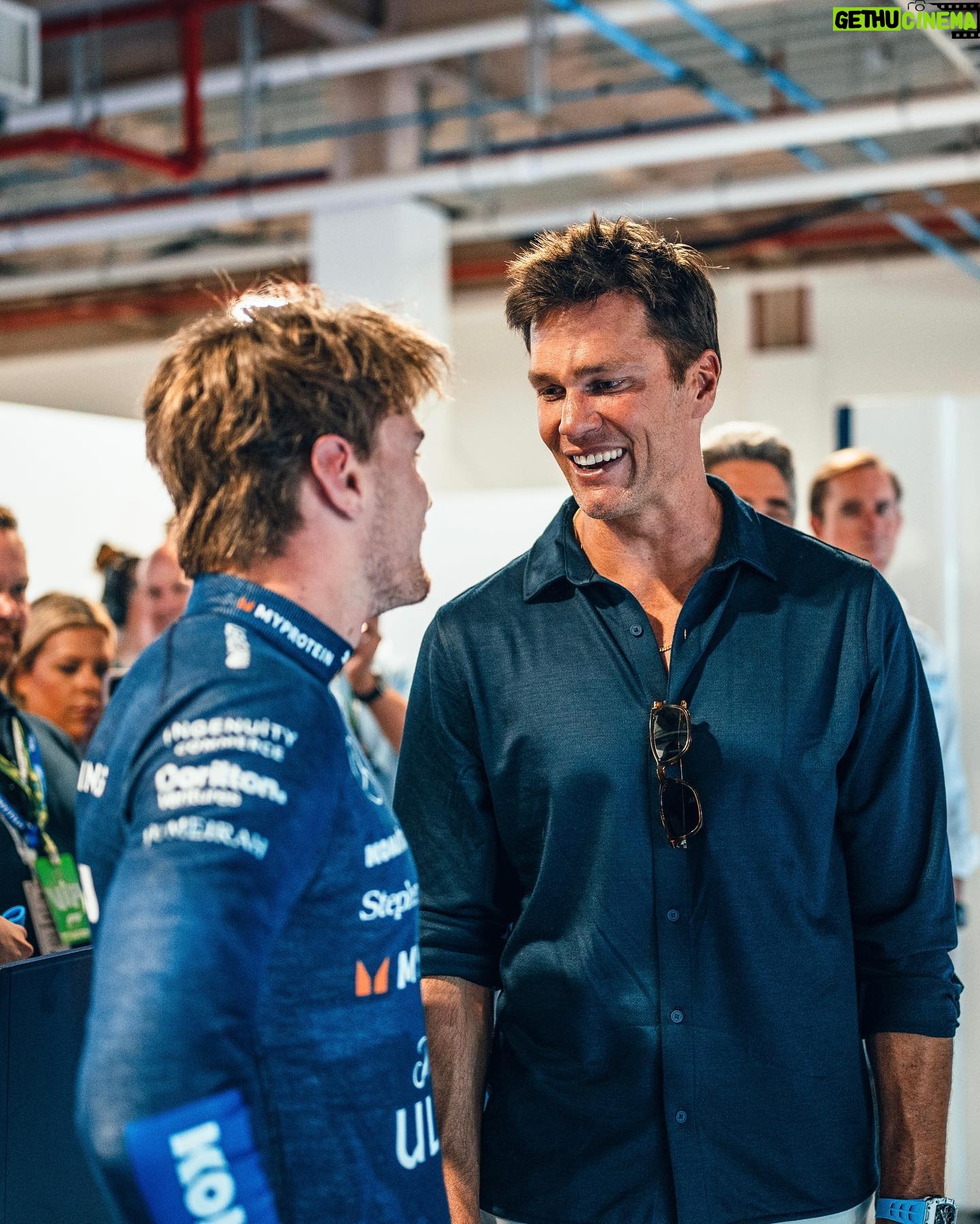 Tom Brady Instagram - I always love being around sports, teamwork and competition. What a fun start to F1 weekend with my friends at @sportsillustrated on Thursday night. @jamiejsalter and his team know how to throw a party and there’s no better city for it as so many things are growing in Miami. Then I was off to track yesterday to see the @williamsracing crew and watch them get dialed in for the sprint. Great seeing you @jv.f1 @logansargeant James Matthews and the entire team and hear about how they’re trying squeeze every second of speed out of the cars this season. F1 competition is TOUGH. Good to luck to everyone on the grid tomorrow, I’m off to LA to get ROASTED 😬