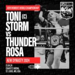 Toni Rossall Instagram - 🏆 Toni Storm (c) Vs Thunder Rosa 🗓 Sunday 21st April 🔥 AEW Dynasty 📍 Chaifetz Arena, St. Louis, MO, USA . . . . 📷 @andre.beaupre #tonistorm #thunderrosa #aew #aewdynasty #allelitewrestling #aewcollision #timeless #timelesstonistorm #watchfortheshoe #aewdynamite #aewwomen #aewwomensworldchampion #teamsplx #splx #プロレス #joshi #puroresu #joshipuroresu #splxプロレス