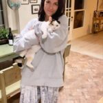 Torrey DeVitto Instagram - Cosette started off as one of the outdoor cats I was feeding and quickly let it be known she wanted to be inside with the rest of the family. We could not resist! 🤍 Little did we know at the time, she was pregnant! 🤍 She quickly took to our home, became instant(ish) friends with all the dogs and even fell in love with my two year old niece. She knew what she was looking for when she came knocking on our door, we were the ones who had no idea how much our love was about to expand ! 🤍 She had her first kitten at 11:40 pm on July 5th with the other four babies entering the world after midnight. What a beautiful journey and process this has been to witness! 🤍 Thanks for choosing us, Cosette!