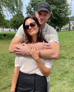 Torrey DeVitto Instagram - Earlier this month at 5 pm on a weekday while walking the back trails at the farm, still in my PJs and goat boots, he got down on one knee, in what I hoped wasn’t poison ivy, and asked for forever. My answer was obvious. ❤️🔒