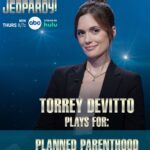 Torrey DeVitto Instagram - Against the advice of my younger self, current self and future self, I went on #CelebrityJeopardy ! 💥 Join me TONIGHT @ 8/7c on ABC , and stream on Hulu. #plannedparenthood