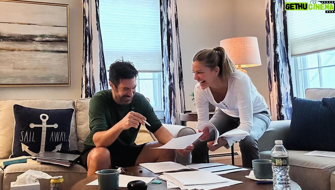 Tricia Helfer Instagram - We start filming tomorrow!! Last minute cram session with @tarekbisharaofficial #HelloBeautiful