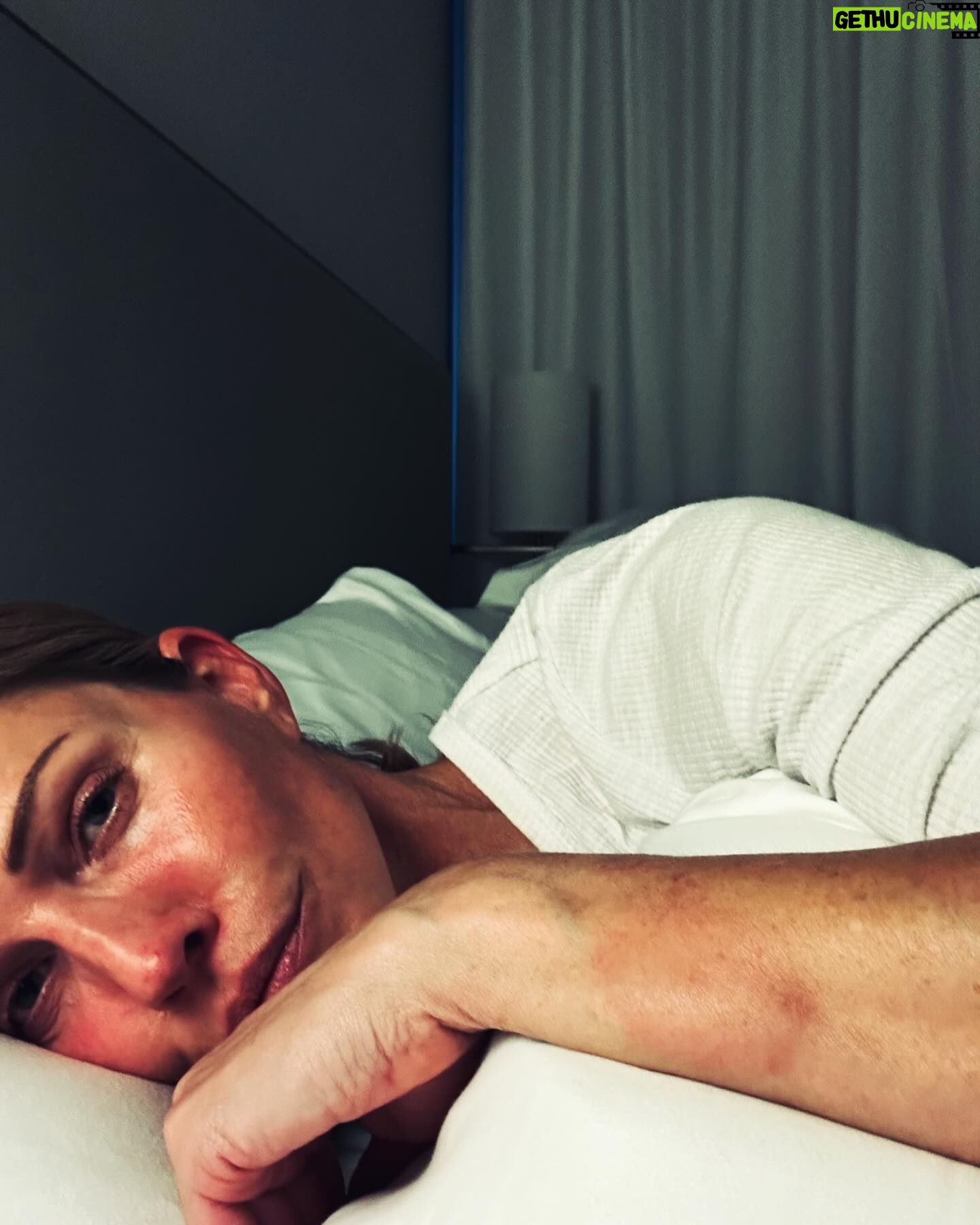 Tricia Helfer Instagram - Night shoots and a bug bite. Benadryl taken. Off to sleep to repeat in a few hours - well hopefully not another bite.