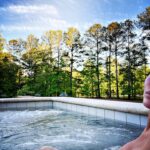 Tricia Helfer Instagram – Jacuzzi countryside style.