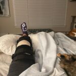 Tricia Helfer Instagram - How the afternoon started…how it’s going. Getting my knee fixed after a major injury this spring sidelined me. Not looking towards the nerve blocker wearing off tonight and the next couple weeks of hell but I am looking forward to a repaired knee and coming back strong next year!