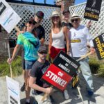 Tricia Helfer Instagram - Picket line #Lucifer & #BSG crossover today! #wgastrong #sagaftrastrong @sagaftra #strike @chrisrafferty @ildymojo @levimacdougall @laraza7 #Conan
