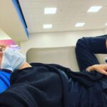 Tricia Helfer Instagram - “Sleeping” in the airport. 😡