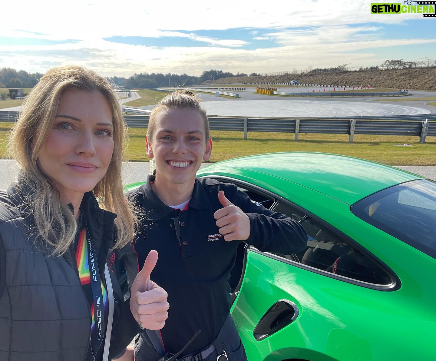 Tricia Helfer Instagram - So much fun at the Porsche Experience Center today. Got to test out the 911 Turbo S vs 911 GT3 for 90min with the best instructor, Michael. If you’re in the Atlanta area be sure to check it out. Thanks to @pecatl for having me out 😊 #pecatl