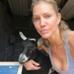 Tricia Helfer Instagram - Never fails — trying to get a pic with my “sweet” boy Earl, and my “naughty” boy Larry comes up and pushes him out of the way. Sibling rivalry 🙄