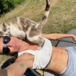 Tricia Helfer Instagram - Trying to relax for 10min after a long day of mowing Dad’s farmyard and it goes something like this. #theyfindmeeverywhere #alberta #farmlife