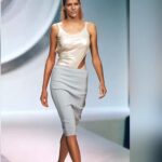 Tricia Helfer Instagram - Thx @triciahelfersupermodel for digging some of my old work up. Seeing these makes me wish I had these two outfits. Love the skirt and top for a press event 😜 #grèsparis #designer #runway