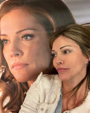 Tricia Helfer Instagram - Had to sign a banner of myself so figured it was just right to lay on myself as well. 🤷🏼‍♀️
