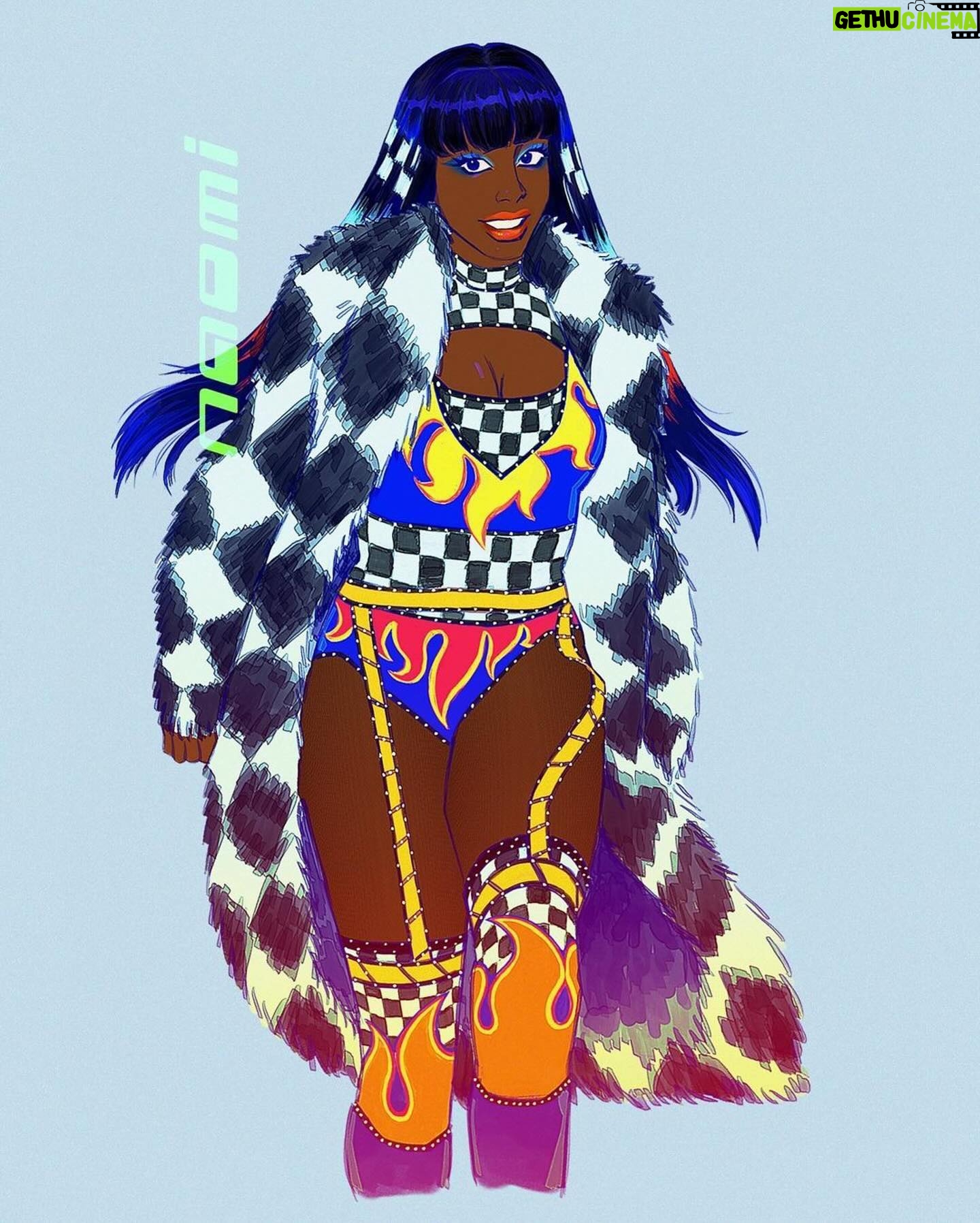 Trinity Instagram - #Repost @xuyanzheng_ ・・・ Naomi’s amazing ring gear from last week’s Smackdown 💚 - - - #wwe #wwesmackdown #art #illustration #womenswrestling #wrestling