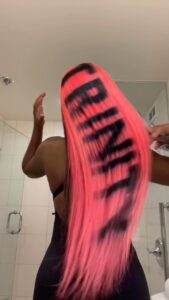 Trinity Instagram - WHATS MY NAME!? 😝 custom unit by @_p_i_g_m_e_n_t_ 💇🏾‍♀️ styled by @vixvixens #wig #hairart #hair #trinity #glow 🩷