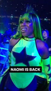 Trinity Instagram - LET’S GO!!!! Welcome back, Naomi 🙌🙌🙌 #RoyalRumble